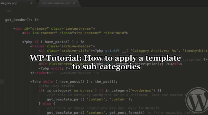 How to apply a template to sub-categories