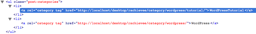 The $parents parameter set to "single" puts the "Tutorial" name in with "WordPress" but they're the parent link - which is weird...