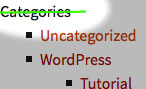Get rid of the "Categories" title by having the title_li parameter as an empty string (see examples further below in article)