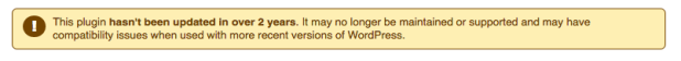 not maintained message on wordpress repo