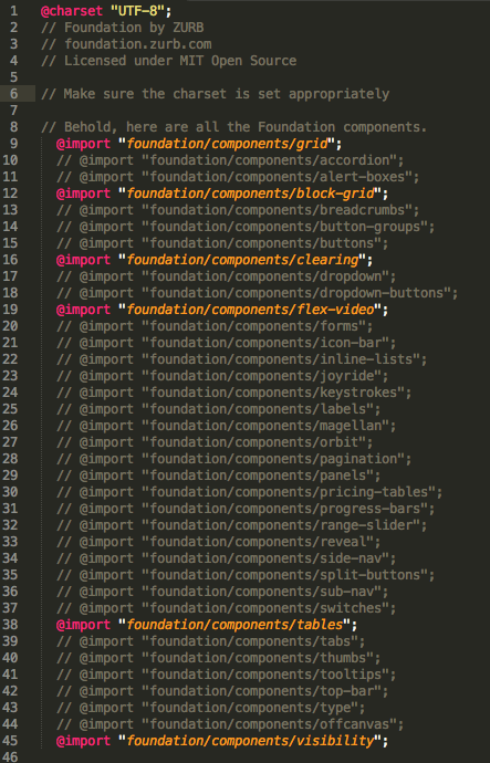 foundation.scss after commenting
